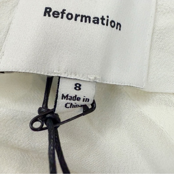 NWT Reformation Ronda One ShoulderAsymmetrical Neckline Silk Dress Ivory Sz 8 - Picture 12 of 16
